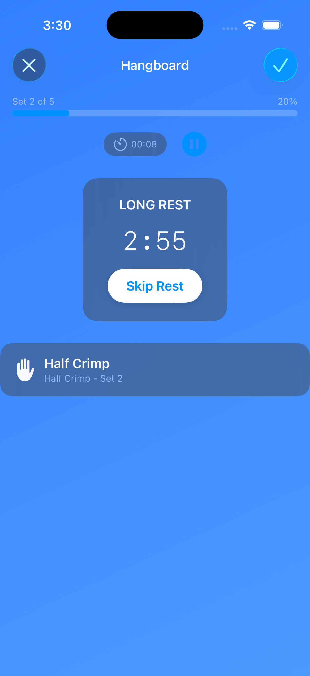 Long rest between sets