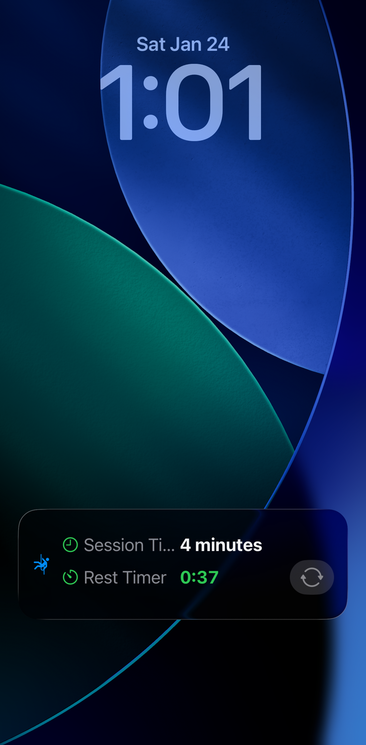 Live Activity widget showing session timer on Dynamic Island